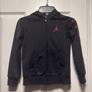 Jordan Kids Black Hoodie with Red Logo